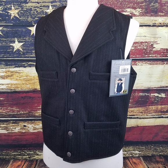 WYOMING TRADERS MENS WOOL BANKERS VEST BLACK